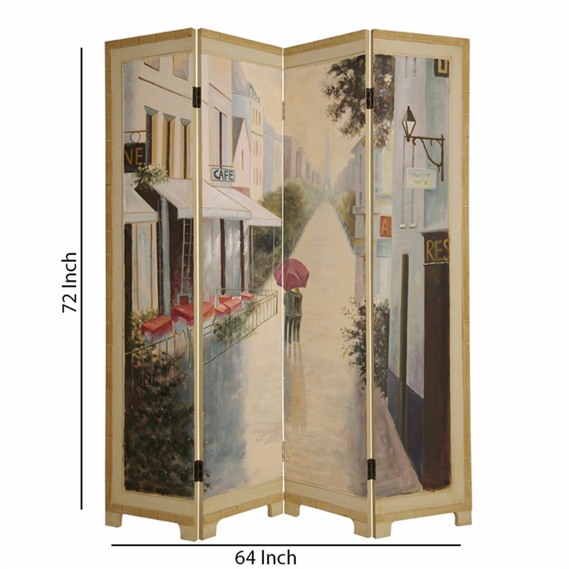 Katayun 64'' W x 72'' H 4 - Panel Accent Room Divider