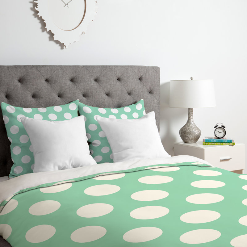 Allyson Johnson Polyester Dots Duvet Cover, King Duvet Cover + 2 King Shams