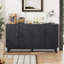 Console en bois avec armoires, tablettes