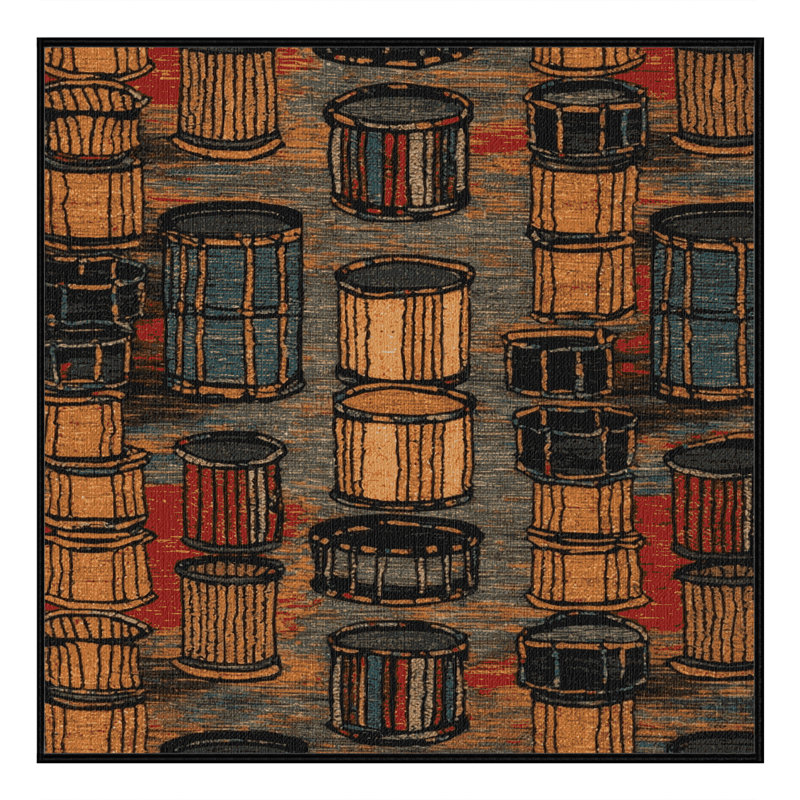  Tapis lavable tambour en acier, Carré 4 pi
