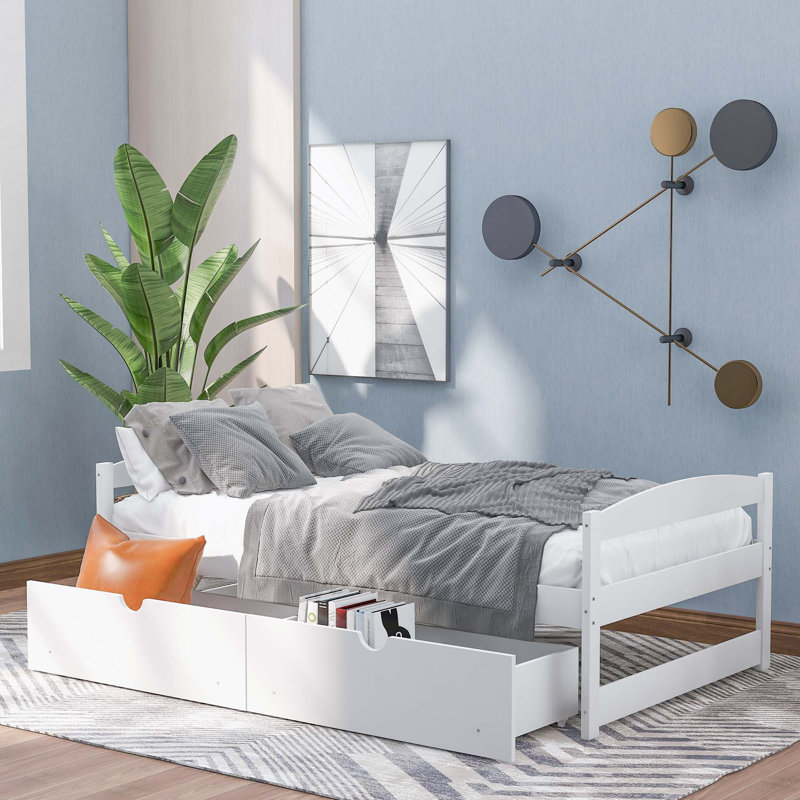 Nordham Slat Storage Bed, White