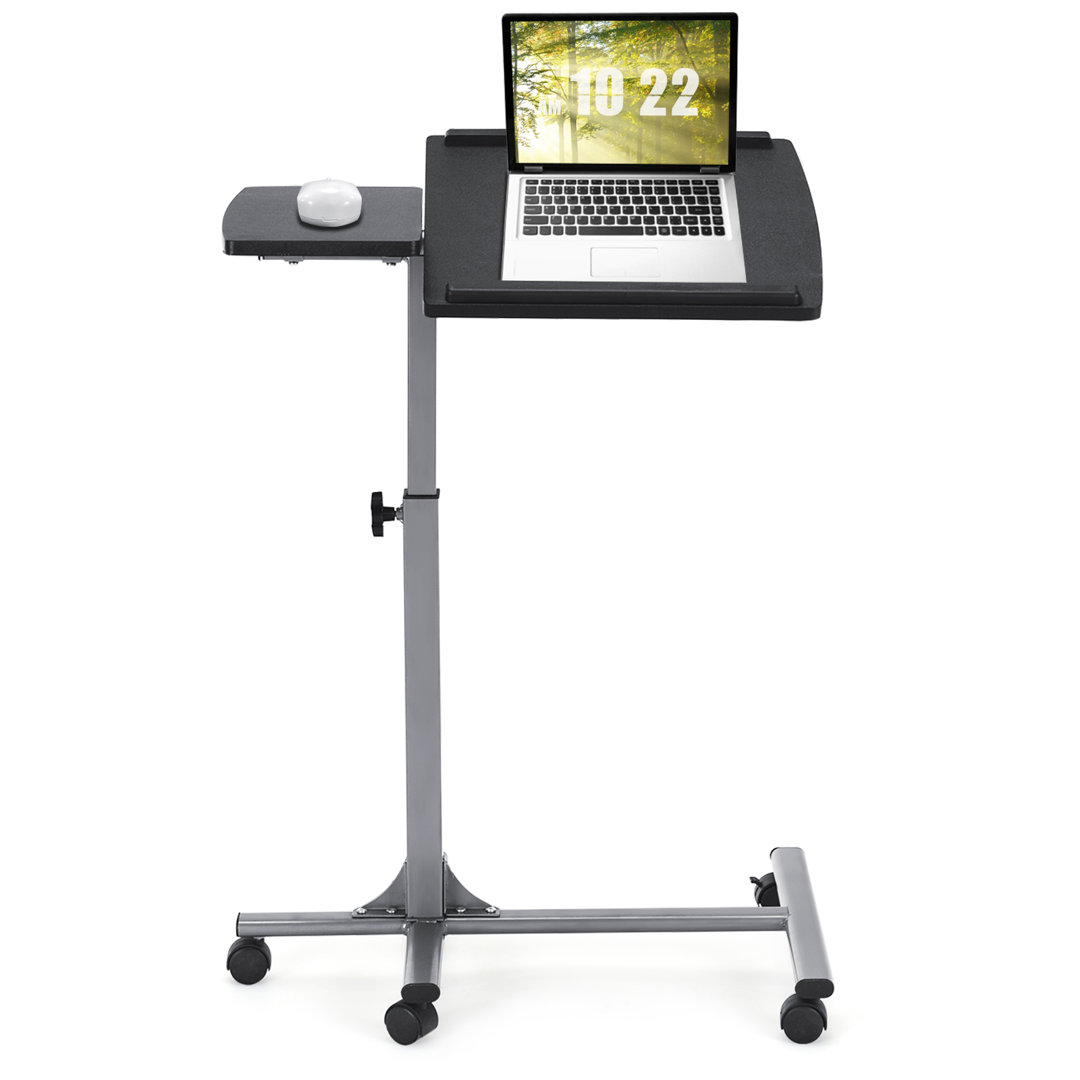 Crean Rectangular Height Adjustable 60cm L Computer Table with Casters
