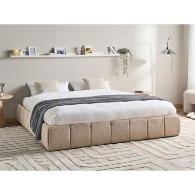 Sahithi Upholstered Lift Up Storage Ottoman Bed