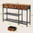 Console Table with 4 Fabric Drawers, Console Table Metal Frame Sofa Table with 3 Shelves for Living Room and Hallway