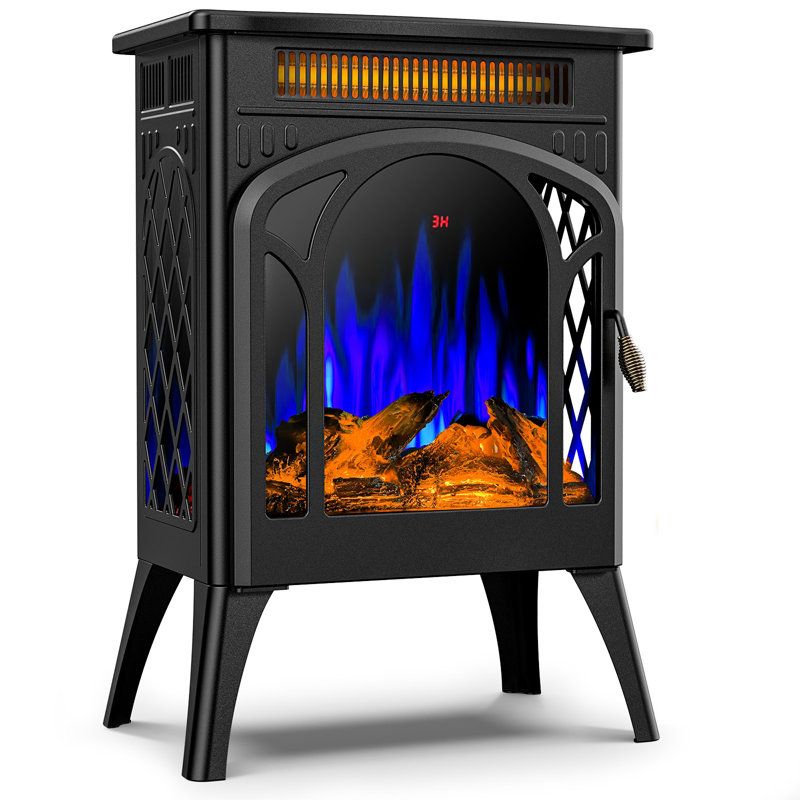Michalitsa 24.3'' W Black Electric Fireplace with 5100 BTU, 24" H x 16.65" W x 10.65" D
