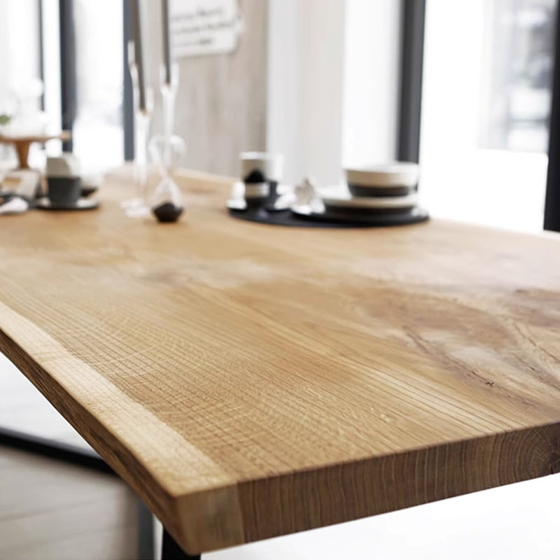 Table de conférence brune et noire en bois massif + fer, H 29,53 po x L 86,61 po x l 31,5 po