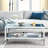 Rectangular Coffee Table with Glass Table Topand Shelf