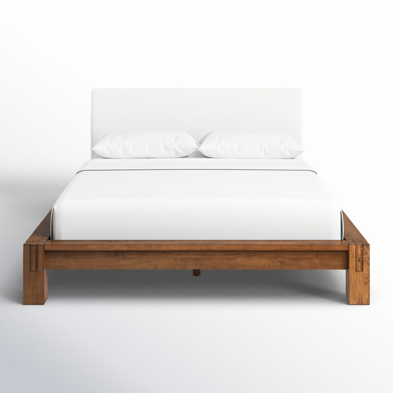 Lit tapissier Ellwood, Boucle blanc mousse