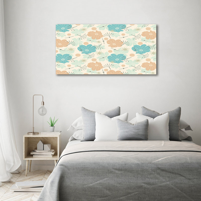 Floral Pattern - Wrapped Canvas Print, Canvas, 70cm H x 140cm W x 2cm D