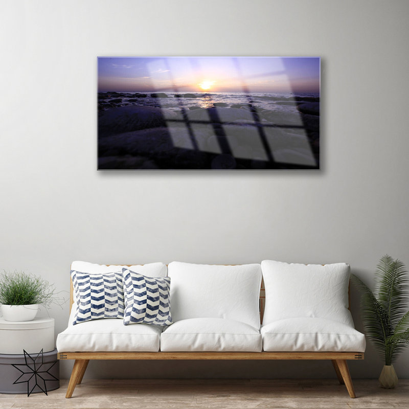 Landscape Stones Sea - Unframed Photograph on Glass