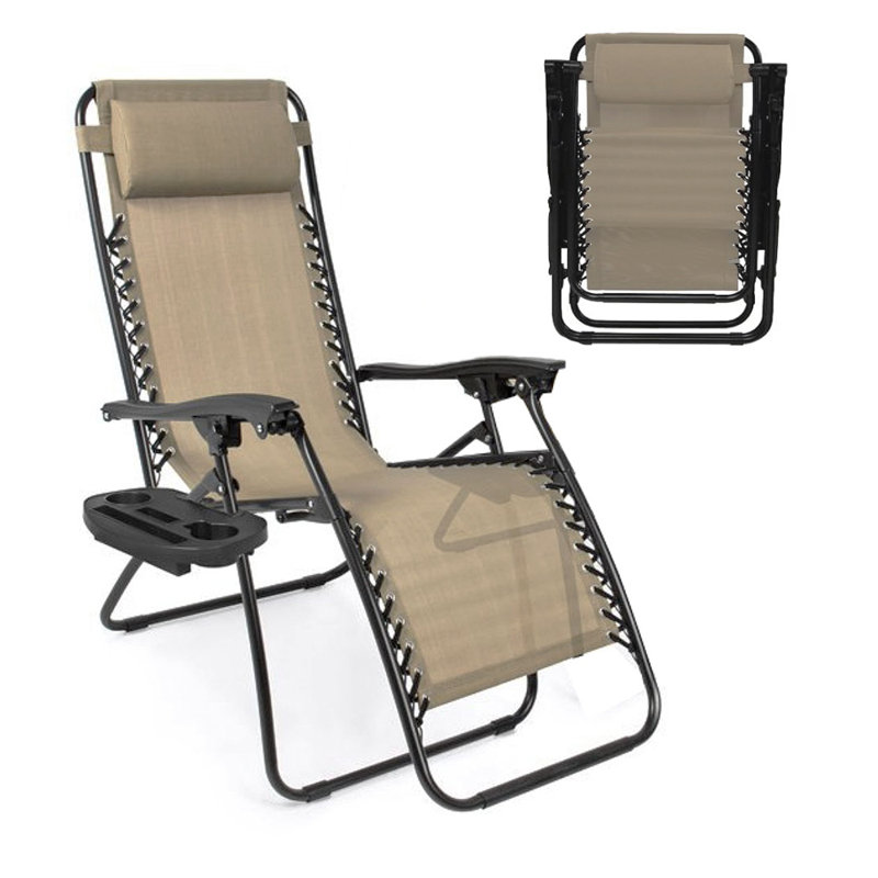 Andreane Folding Zero Gravity Chair, Beige