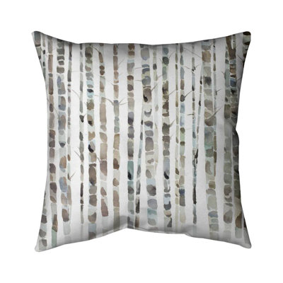 Watercolor Birch Tree Forest Pillow | Outdoor Home Decor