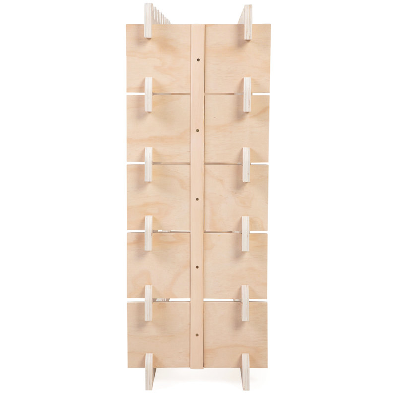 Support à vin modulaire empilable de 54 bouteilles pour la salle à manger de la cuisine de bar, planche de pin rayonnée blanche à surface lisse, facile à assembler, garde un bon cube de rangement, salle à manger idéale