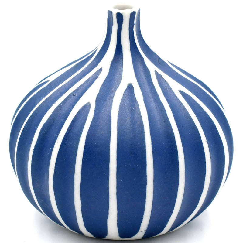 Vase de table Moshup, H 3,4 po x l 3,2 po x P 3,2 po, Bleu