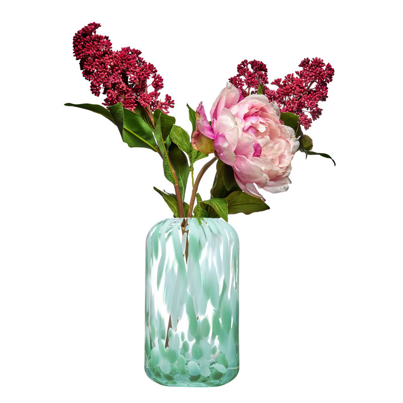Lava Handmade Glass Table Vase, Green, 21cm H x 12.5cm W x 12.5cm D