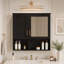 Armoire de toilette murale 2 en 1 avec miroir, étagères réglables et portes à fermeture en douceur-1094523028