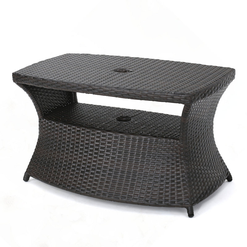 BERKELEY CHAISE LOUNGE SIDE TABLE, Brown Multi