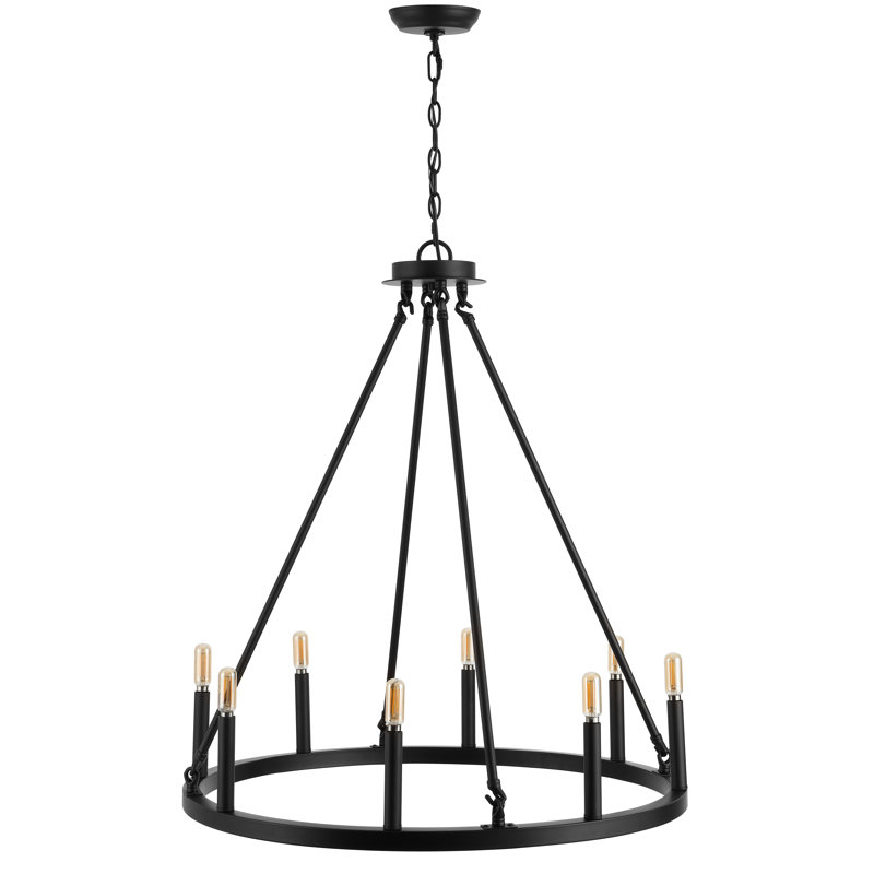 Batuhan Candle Style Wagon Wheel Chandelier, 31'' H x 28'' W x 28'' D