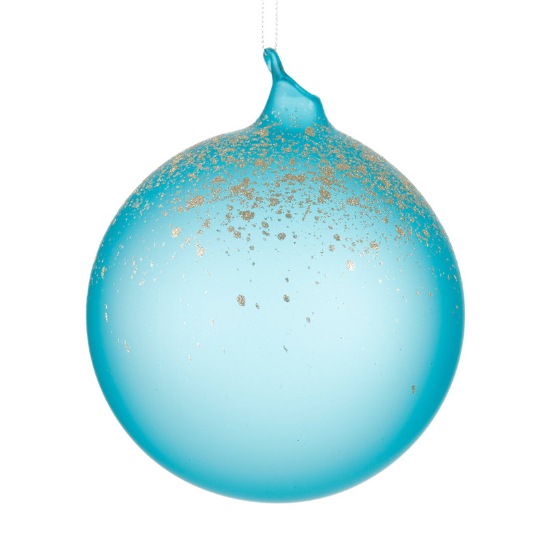 Ornement boule de verre, Bleu, H 4,72 po x l 4,72 po x P 4,72 po