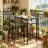 Space-Saving Bar Table Set with Sturdy MDF and Steel Frame