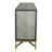 Sideboard, Solid Wood Frame, Vegan Leather, Grey
