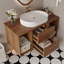 Meuble-lavabo mural moderne 39,4 po avec lavabo en céramique ovale et armoire flottante multi-couches