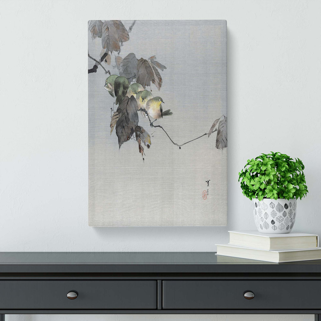 Birds on a Branch by Watanabe Seitei - Wrapped Canvas