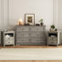Ensemble de chambre à coucher 3 pièces, commode 6 tiroirs et table de chevet 47,2 po