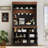 Coffee Bar Cabinet With LED Light, 72" Tall Farmhouse Coffee Bar Hutch With Storage, Sideboard Buffet Cabinet-150685703