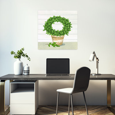 Potted Boxwood Wreath Contemporary Art