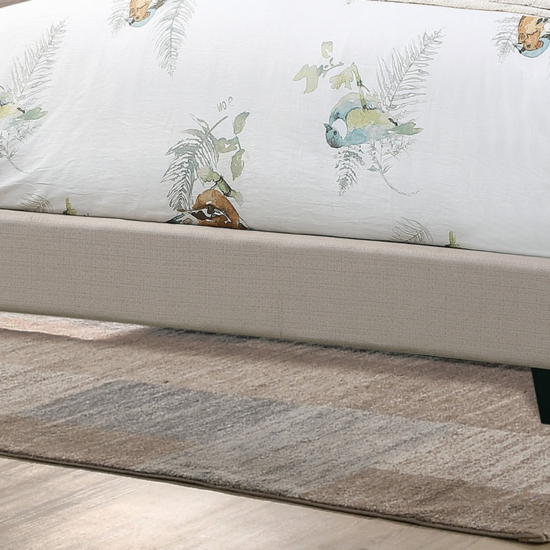 1Pc Queen Size Bed Adjustable HB Light Brown Polyfiber Tufted Upholstered Wooden Bedframe(Bed), Beige, Queen