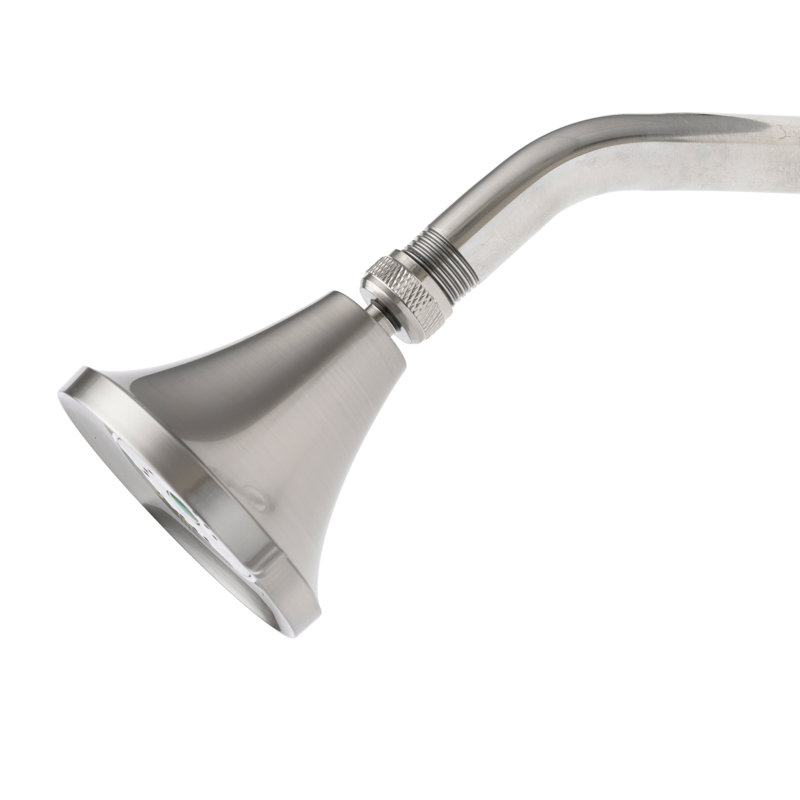 Brushed Nickel Water-Efficient Fixed Shower Head with Adjustable Spray