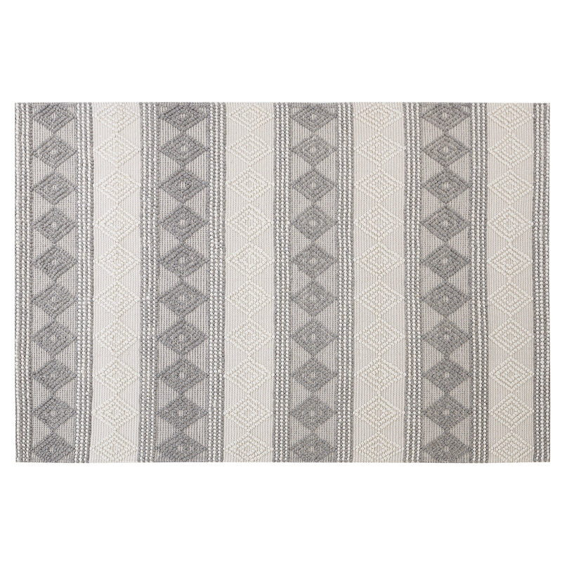 Jeffenese Geometric Wool Hand Woven Area Rug, Rectangle 140 x 200cm