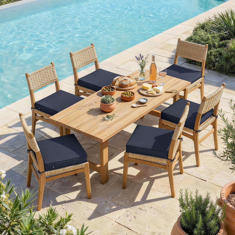 Outdoor Cushion Covers 17X16x2 Dining Chair Cushion Covers, Covers Only, Navy Blue, 17" W x 16" D