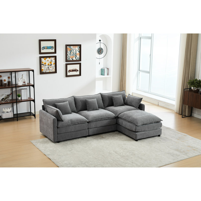Confortable zone de plaisir en zone 3 avec chenille grise moderne et attrayante réglable