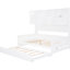 Lit de jour en bois blanc avec lit gigogne et armoire, lit simple simple mais design