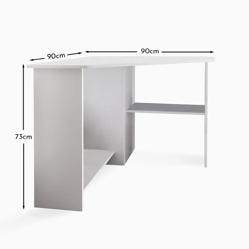 Glenhaven Corner Computer Desk, White