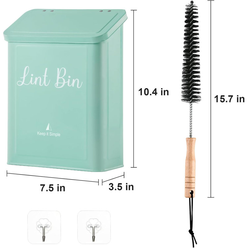 Bac à charnières magnétique en métal pour salle de lavage Tiffany - bleu