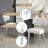 Modern Tempered Glass Dining Table Set With PU Leather Chairs, 36/47-Inch Kitchen Dining Set For 2/4/6 People, Contemporary Easy-To-Clean Dining Furniture Set-655101288-655101294-655101292