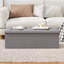 Banc de rangement avec repose-pieds de 43 po pliable en tissu, siège polyvalent avec compartiment de rangement caché