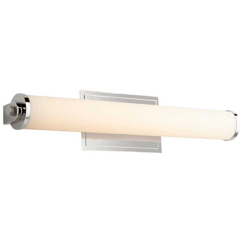 Barre d'éclairage de salle de bain 1 lumière DEL à intensité variable Garruto, Nickel poli
