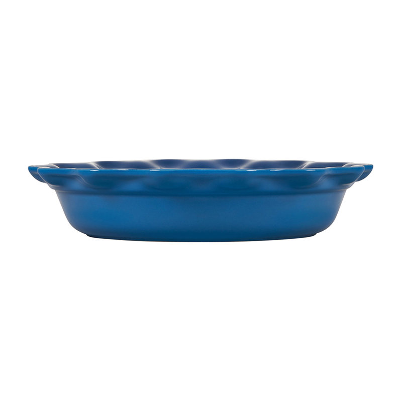 Le Creuset Stoneware Set Of 2 Heritage Fluted Pie Dish 9 In, Blue