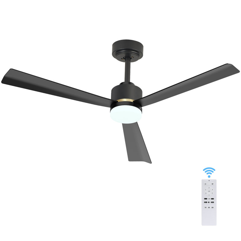 52" Low Profile Ceiling Fan with Light, Remote Control, Flush Mount, Reversible, 3 CCT Dimmable