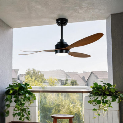 Ventilateur de plafond de 52 po avec lumières et 3 ventilateurs de plafond en ABS à 6 niveaux, ventilateur de plafond réversible, pour salon de patio, chambre à coucher, bureau, intérieur.