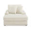 Chaise longue Lindy, coussins réversibles en polyester ivoire 64 pouces