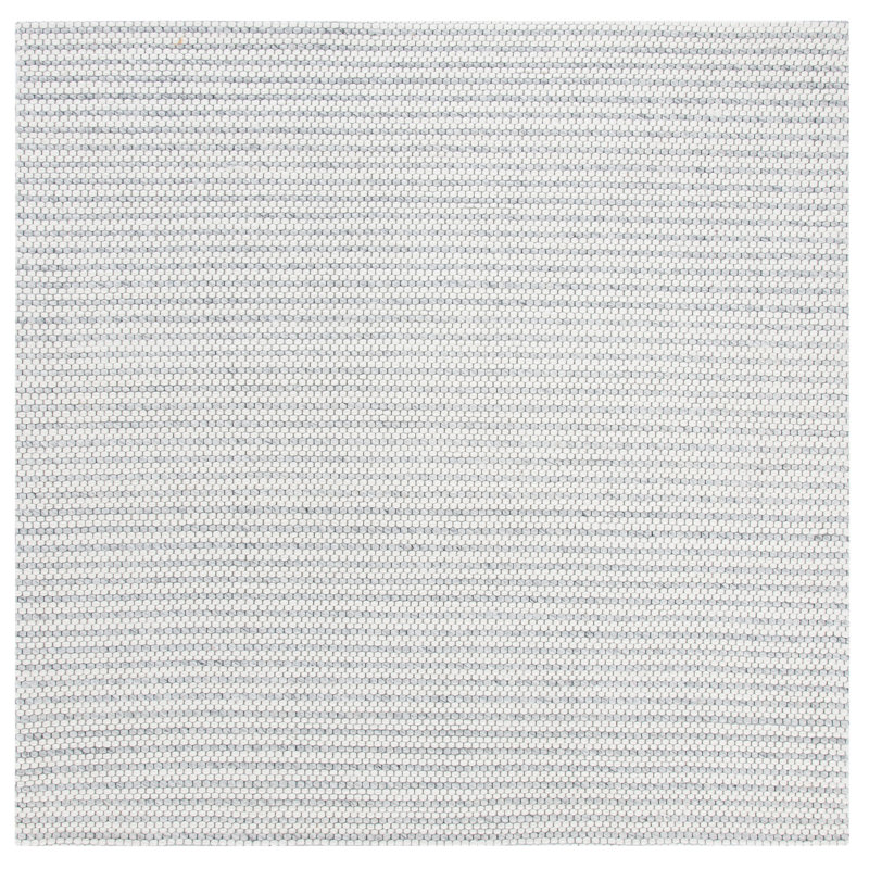 Tapis gris clair / ivoire en laine tissé à plat Sullivan, Carré 4 pi
