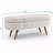 Basic Ottoman (Bench Type), Oval Storage Bench,Rubber Wood Legs, Beige