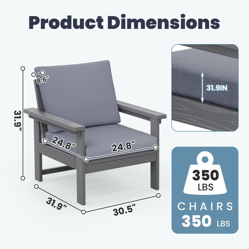 HDPE-2 Person Conversation Set, Grey, Grey