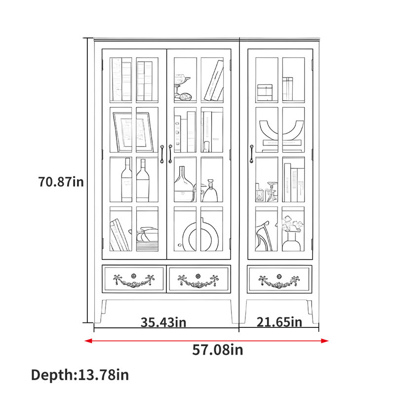 Bibliothèque luxueuse de style français