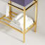 Ensemble de meuble-lavabo sur pied avec lavabo en céramique 24 po avec lavabo console LOFI, lavabo rectangulaire en céramique mauve brillant sans robinet, pattes en métal ouvertes, tablettes de rangement, couleur or-641989897-641989899
